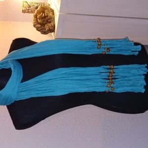 Scarf with wooden beads